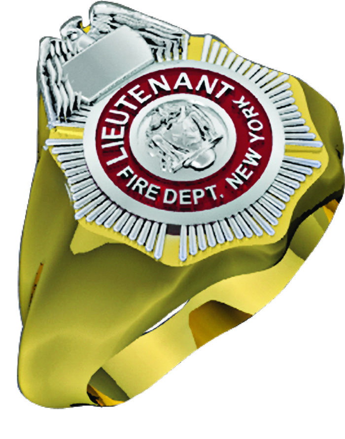 Mens FDNY Badge Lieutenant Ring 1