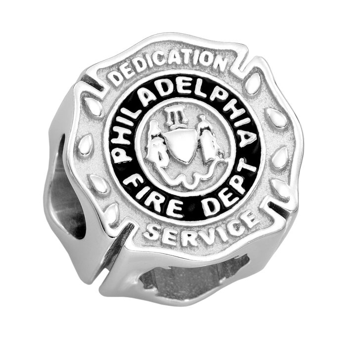 Philadelphia Fire Dept. Charm - Fits Pandora Bracelets - Sterling Silver 1