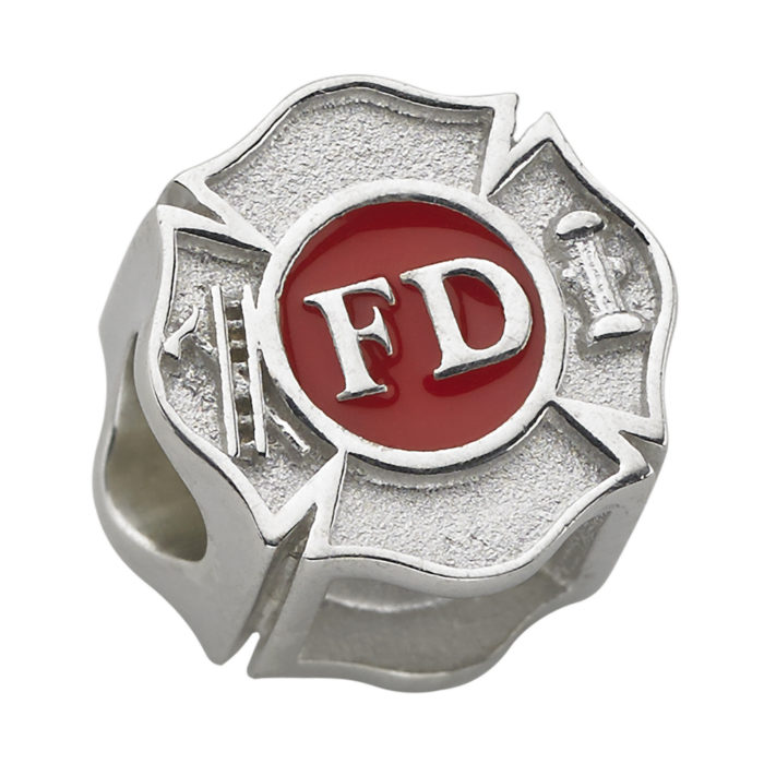 Fire Department Maltese Cross Charm - Fits Pandora Bracelet - Sterling Silver 1