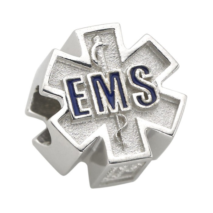 Star of Life EMS Charm - Fits Pandora Bracelet - Sterling Silver 1