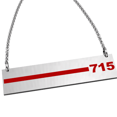 FD Pride Bar - Red Enamel Line Customized with 3-Digit Badge Number 1
