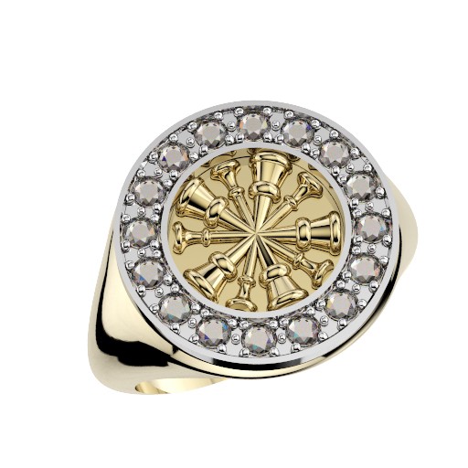 Womens Fire Department Chief Ring - 5 Horns 1