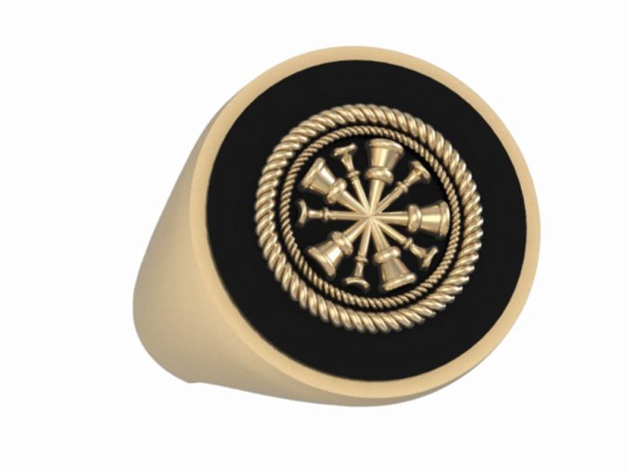 Mens Fire Department Ring - 5 Horn Chief 1