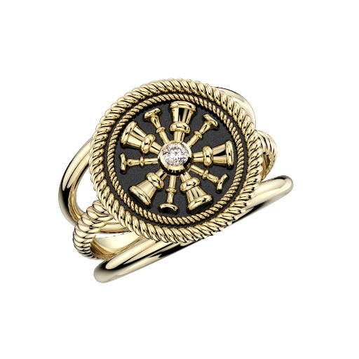 Womens Fire Department Chief Ring - 5 Horns 1