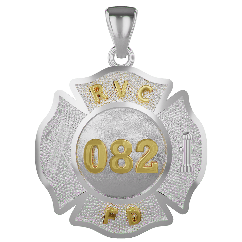 VFD Firefighters Penny Size Maltese Cross Necklaces