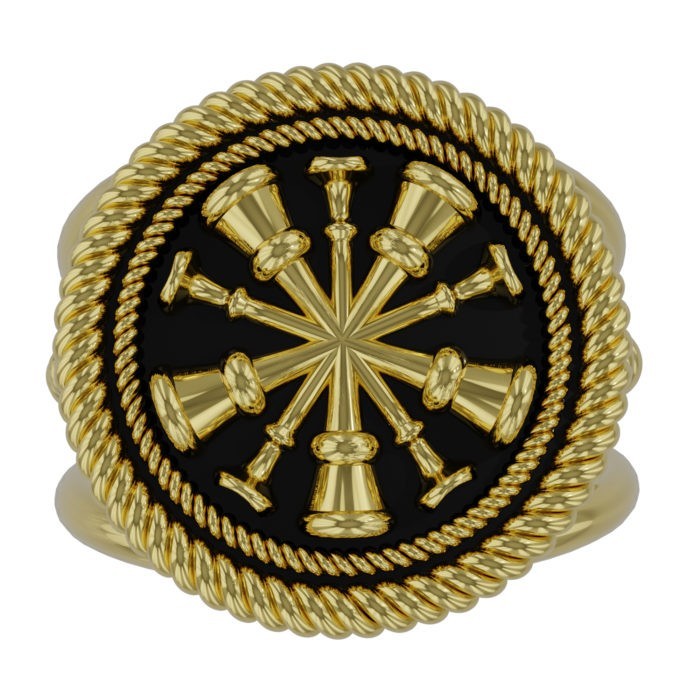 Womens Fire Department Chief Ring - 5 Horns 2