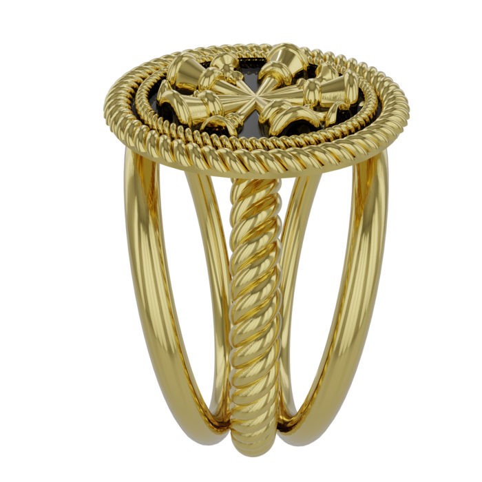 Womens Fire Department Chief Ring - 5 Horns 4