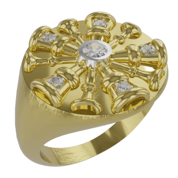 Ladies Chief Ring with Diamonds VFD 34