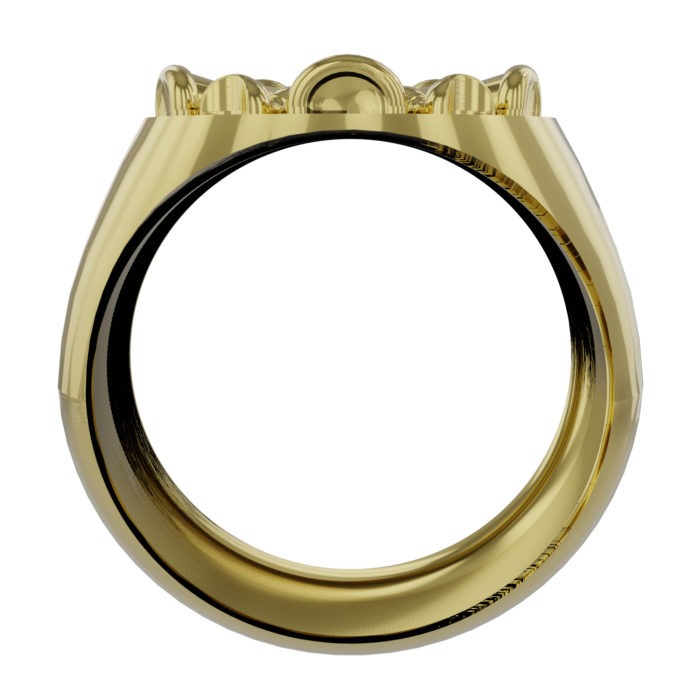 5-Horn Chief Ring with Center Diamond 4