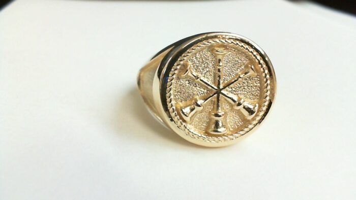 Mens Fire Department Assistant Chief Ring – 3 Horns 3
