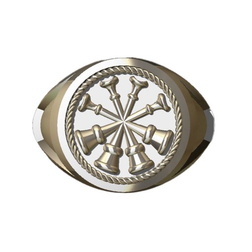 Mens Fire Department Deputy Chief Ring – 4 Horns 1